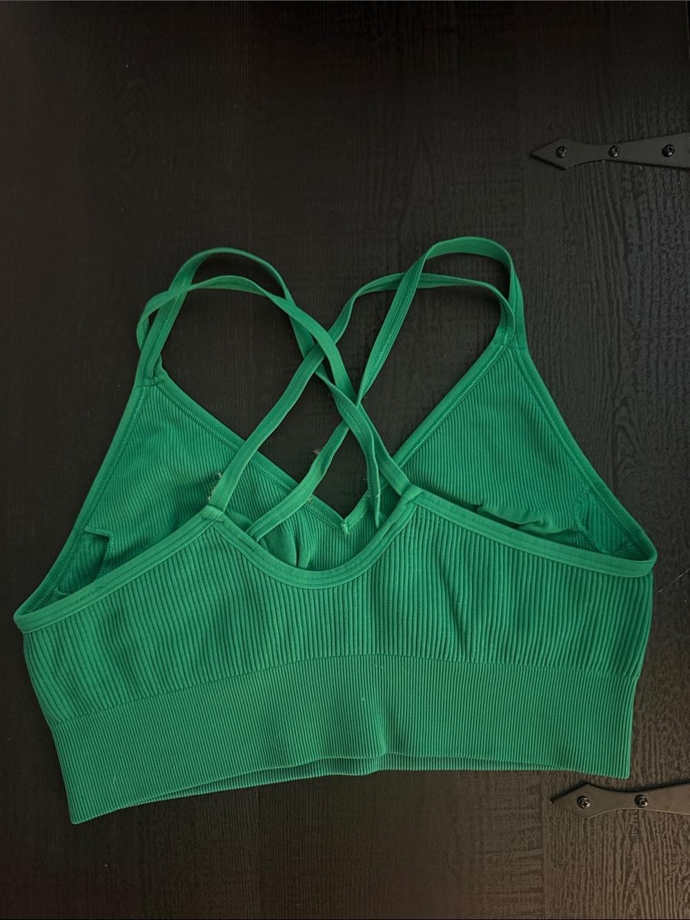Aerie Ribbed Crisscross Bralette - Beige, Blue & Green - set of 3! - Picture 6 of 7